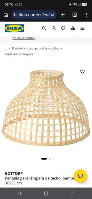 Pantalla lámpara IKEA bambú