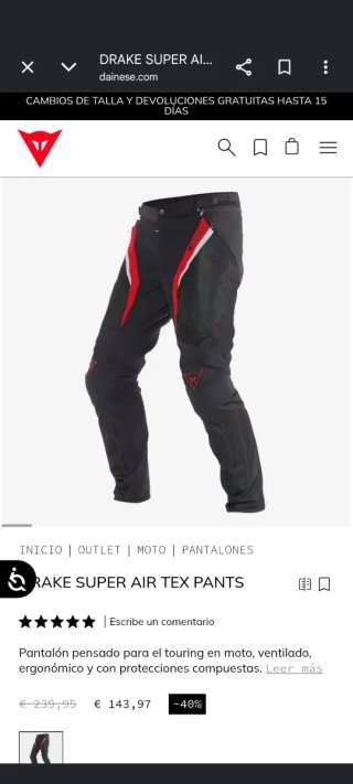 Pantalón Moto Dainese Drake Super Air