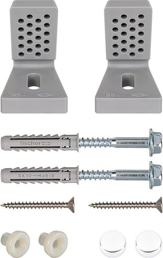 Fischer WB 5 NH - Fijación oculta para inodoro y bidé de suelo con agujeros laterales