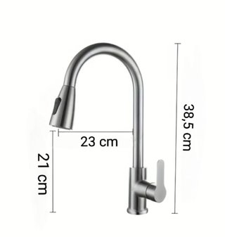 Grifo cocina nuevo plateado extraíble fregadero