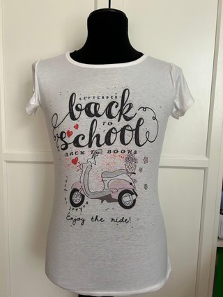 T-shirt bianca ragazza Tg unica