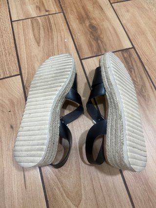 Sandalias negras y beige mujer talla 36