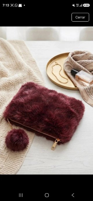 Bolso de mano flufly borgoña