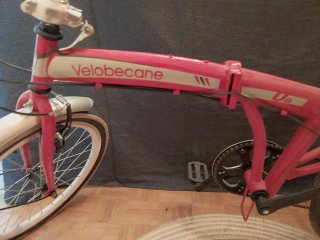 Bicicleta plegable Velobecane roja