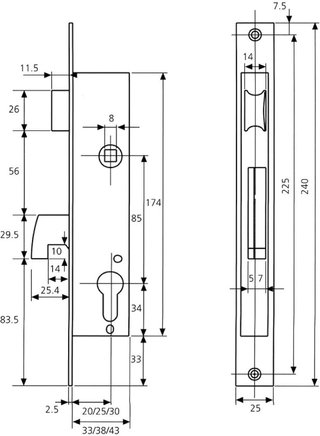 Tesa Assa Abloy 4240303NI Cerradura Monopunto De Palanca Basculante