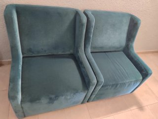 Sillón de terciopelo color teal urgent vender,