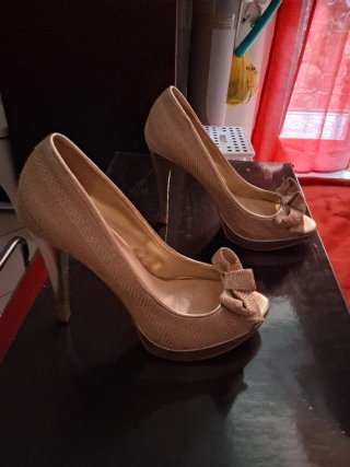 Sandali donna oro con fiocco
