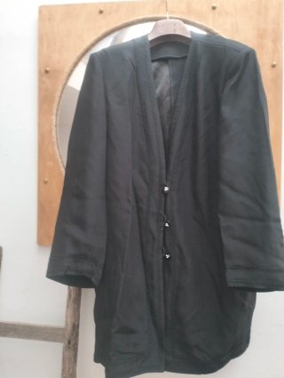 Blazer lungo nero con bottoni