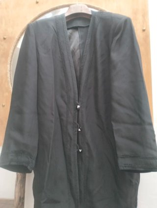 Blazer lungo nero con bottoni