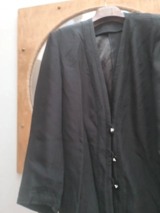 Blazer lungo nero con bottoni