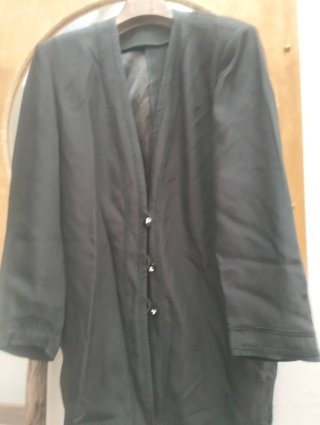Blazer lungo nero con bottoni