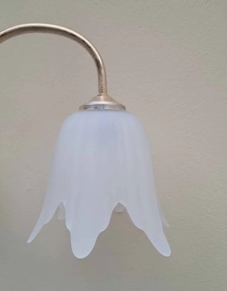 Lampadario vintage 3 luci legno e ottone