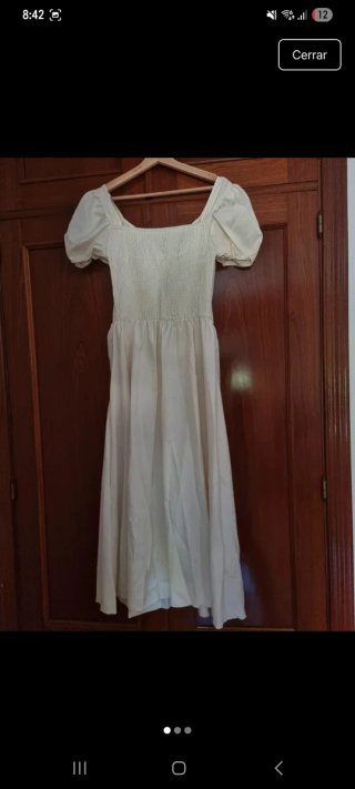Vestido largo beige talla M
