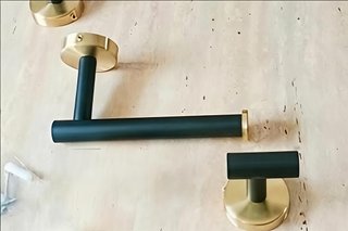 Set 5 Accesorios de Baño Negro/Dorado nuevos