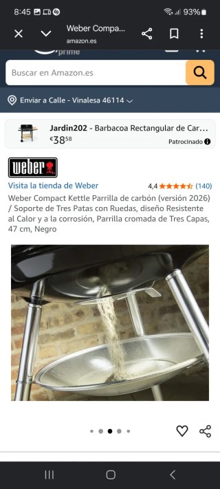 Barbacoa Weber Compact Kettle Negra