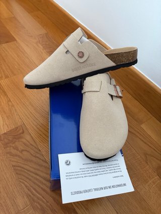 Zuecos Birkenstock Boston Beige Talla 40