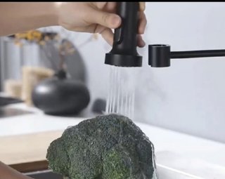 Grifo cocina nuevo negro extraible fregadero