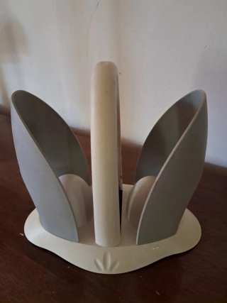Porta bicchieri da tavola beige e grigio