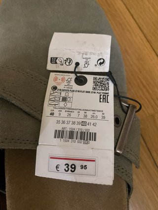 Zuecos Zara Gris Talla 40 Nuevos