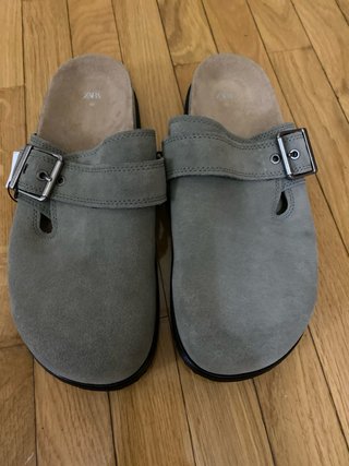 Zuecos Zara Gris Talla 40 Nuevos