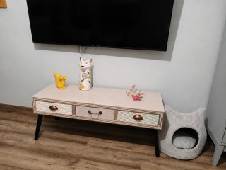 Mueble TV Tuco beige y madera
