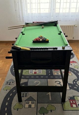 Mesa giratoria de Billar y Futbolín + Accesorios