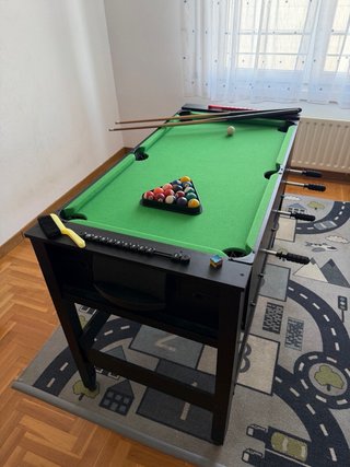 Mesa giratoria de Billar y Futbolín + Accesorios
