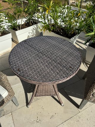 FSC Conjunto ratán exterior: 2 sillones + mesa