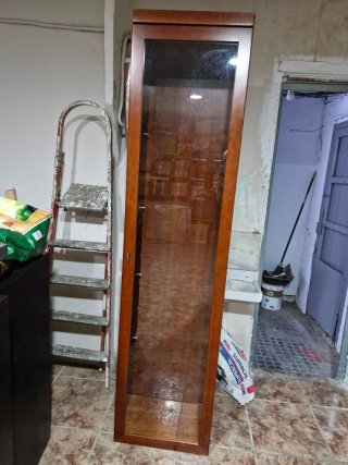 Armario Vitrina Madera y Cristal