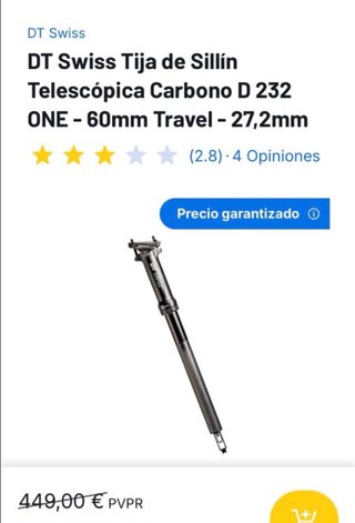 DT Swiss Tija Telescópica Carbono D 232 ONE