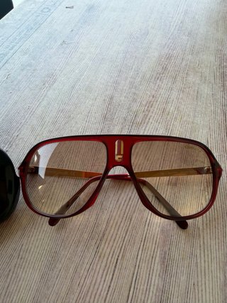 Gafas Carrera Aviador Rojas y Doradas
