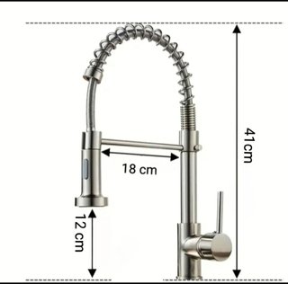 Grifo de cocina nuevo plateado extraíble fregadero