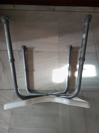 Taburete Ducha Blanco y Gris
