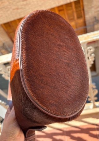 Bolso de piel marrón Zara