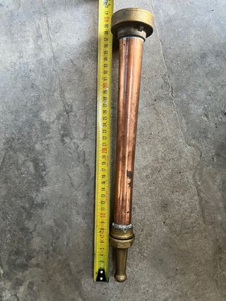 Coppia Lance Antincendio Vintage Rame Ottone