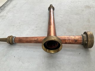 Coppia Lance Antincendio Vintage Rame Ottone