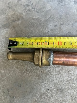 Coppia Lance Antincendio Vintage Rame Ottone