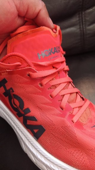 Hoka  carbón x2 Zapatillas Running Rojas y Blancas