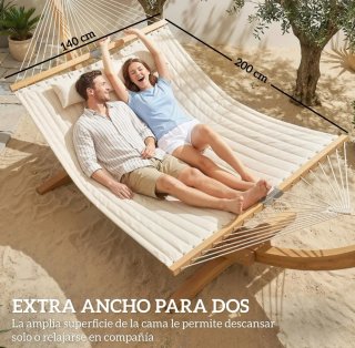 Hamaca Doble Acolchada Beige
