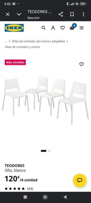 4 Sillas y Mesa Comedor/Cocina TEODORES y VIHALS