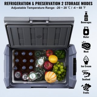 Refrigerador de Coche, Refrigerador de Coche de 12 Voltios, Congelador Portátil de Zona Única de 30 L con Luz Incorporada, -4℉-68℉, Compresor Enfriador de 12/24V CC y 100-240V CA para Exterior, Ca...