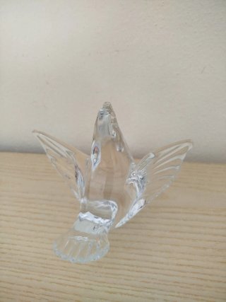 Uccellino in cristallo trasparente