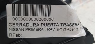 NISSAN PRIMERA TRAV. (P12) Acenta CERRADURA PUERTA TRASERA DERECHA