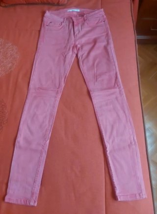 3 Pantalones Pitillo Colores Rojo y Rosa