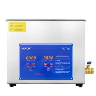 Limpiador Ultrasónico Profesional, Limpiador de Joyería Ultrasónico de 6 L con Temporizador Digital y Calentador, Limpiador Sónico Industrial de Acero Inoxidable de 40kHz para Gafas, Relojes, Anil...