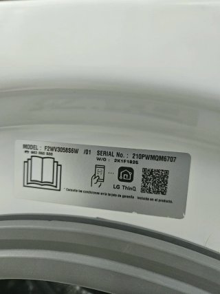Lavadora LG 8.5kg Direct Drive 1200 RPM Clase A