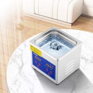 Limpiador Ultrasónico Profesional, Limpiador de Joyería Ultrasónico de 0.3 L con Temporizador Digital y Calentador, Limpiador Sónico Industrial de Acero Inoxidable de 40kHz para Gafas, Relojes, An...