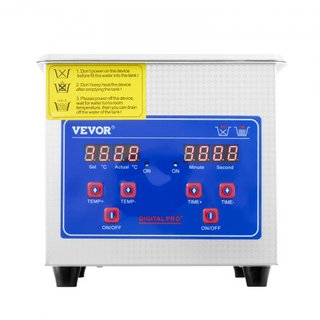 Limpiador Ultrasónico Profesional, Limpiador de Joyería Ultrasónico de 0.3 L con Temporizador Digital y Calentador, Limpiador Sónico Industrial de Acero Inoxidable de 40kHz para Gafas, Relojes, An...