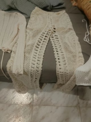 Pantalón crochet beige Talla L/XL