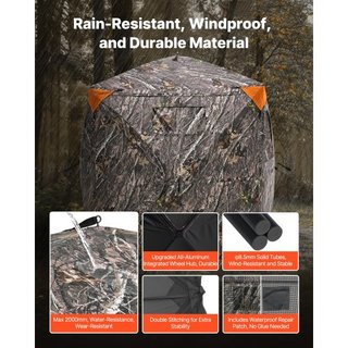 Escondite de Caza, Escondite de 270°, Escondite para 1-2 Personas, Pop Up para Caza de Ciervos con Bolsa de Transporte, Tienda de Caza Portátil y Resistente, 3 Ventanas Horizontales para Caza de P...